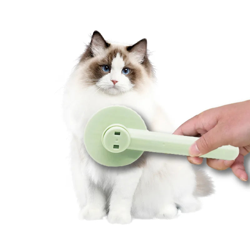 Self-Cleaning Cat Massage Comb — Round-Tip Stainless Steel Needle Brush
