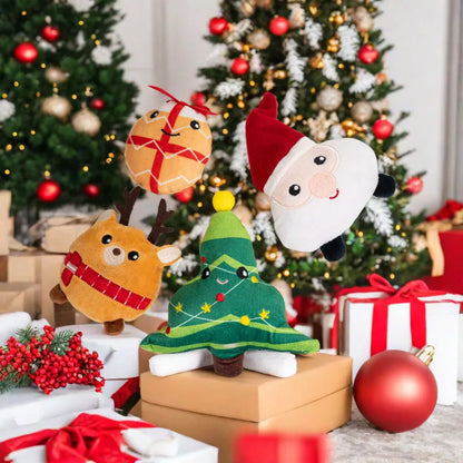 Eco-friendly Christmas Plush Cat Chew Toys Stuffed Catnip Interactive Training Toy with Customized Color for All Seasons