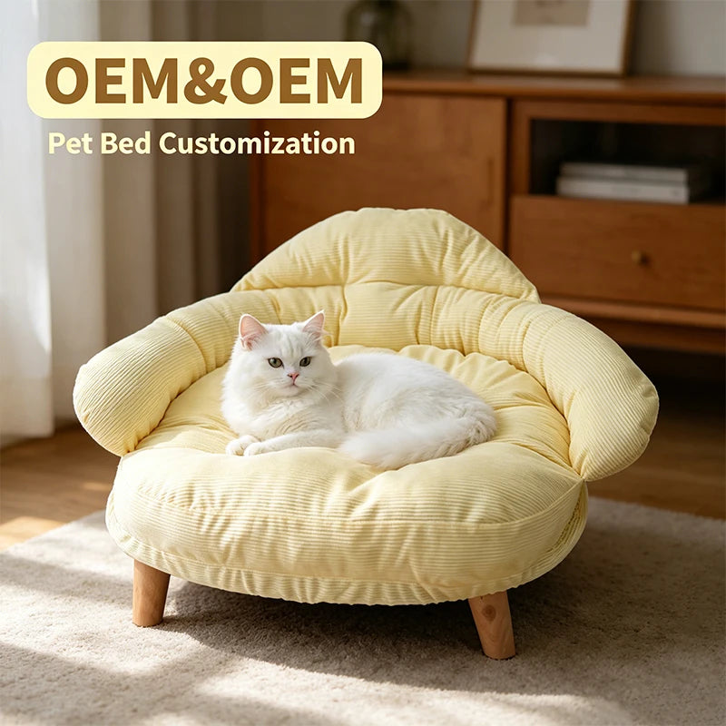 Soft Breathable Pet Sofa Bed | Removable Washable Cover | Cats & Dogs | 3 Sizes