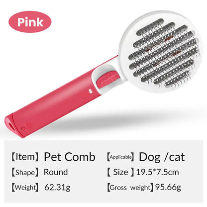 Self-Cleaning Pet Slicker Brush — One-Click Hair Release, Stainless Steel Bristles