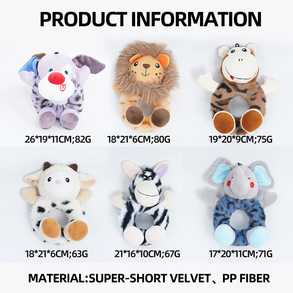 Squeaky Dog Plush Toys | Soft Chew Toy | 6 Colors