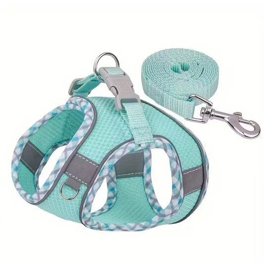 Breathable Cat Harness and Leash Set – Adjustable Reflective Vest for Cats