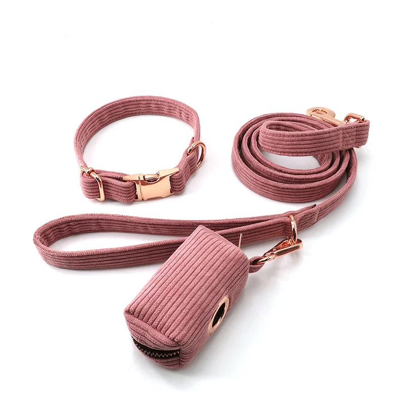 Luxury Velvet Dog Collar Set | Collar + Scarf + Bowtie | Quick-Release Buckle