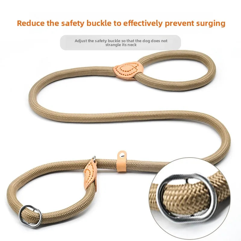 Heavy Duty Nylon Slip Lead Dog Leash — Anti-Pull, Padded Handle