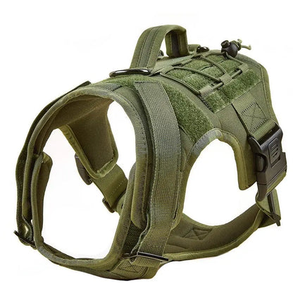 Tactical MOLLE Dog Harness with Handle – Adjustable Vest Harness for Large Dogs