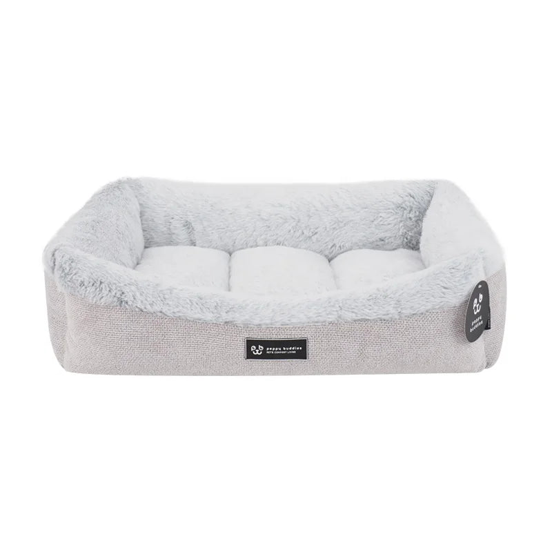 Premium Faux Rabbit Hair Pet Bed | Warm, Breathable & Washable