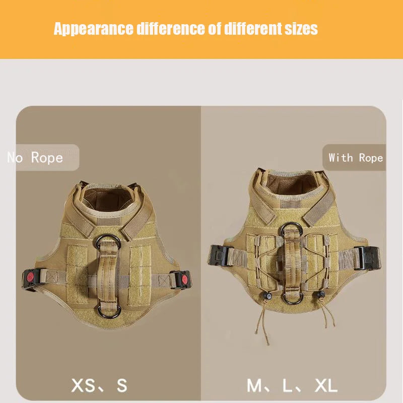 Tactical MOLLE Dog Harness with Handle – Adjustable Vest Harness for Large Dogs