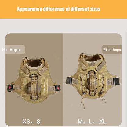 Tactical MOLLE Dog Harness with Handle – Adjustable Vest Harness for Large Dogs
