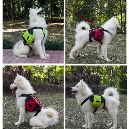 Dog Hiking Backpack Harness with Side Pockets – Adjustable Saddle Bag Day Pack