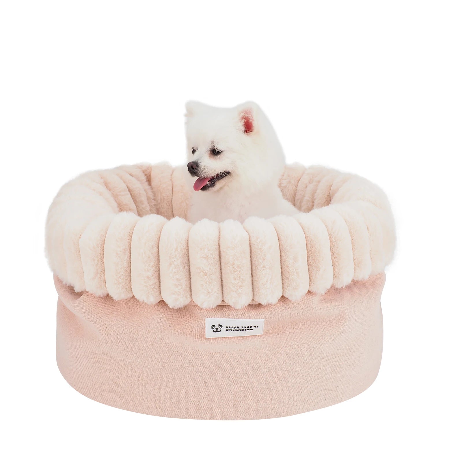 Cuddle Bunny Round Pet Bed | Adjustable Wall, Anti-Slip, Water-Repellent | Cats & Dogs