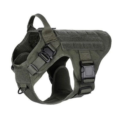 Tactical Dog Harness for Service & Hunting – Heavy-Duty Nylon Training Vest with MOLLE Webbing | XS S M L XL