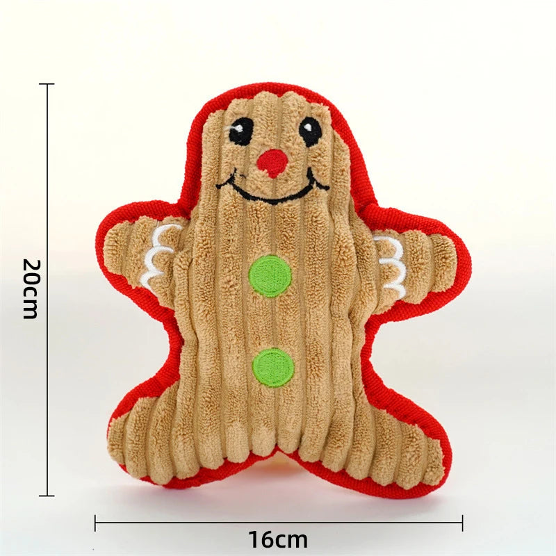 Wholesale Luxury Cartoon Eco-friendly Christmas Dog Gifts Plush Dolls Holiday Cat/Dog Chew Squeaky Pet Toy with BB Sound