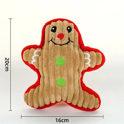 Wholesale Luxury Cartoon Eco-friendly Christmas Dog Gifts Plush Dolls Holiday Cat/Dog Chew Squeaky Pet Toy with BB Sound