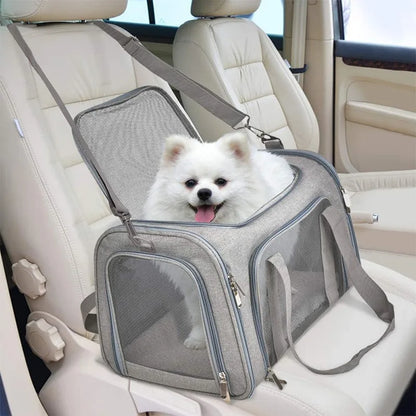 Portable Luxury Oxford Soft-Sided Dog Carrier Airline-Approved Zipper Closure Small Animal Travel Bag Eco-friendly Solid Pattern
