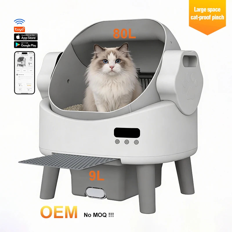 Self-Cleaning Cat Litter Box with App Control