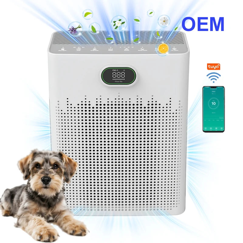 Pet Air Purifier with HEPA Filter — 99.97% PM2.5, 4-Stage Filtration, ≤55dB Quiet