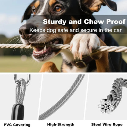 Steel Wire Core Anti-Bite Dog Leash — Adjustable Polyester, 80cm, Black & Grey