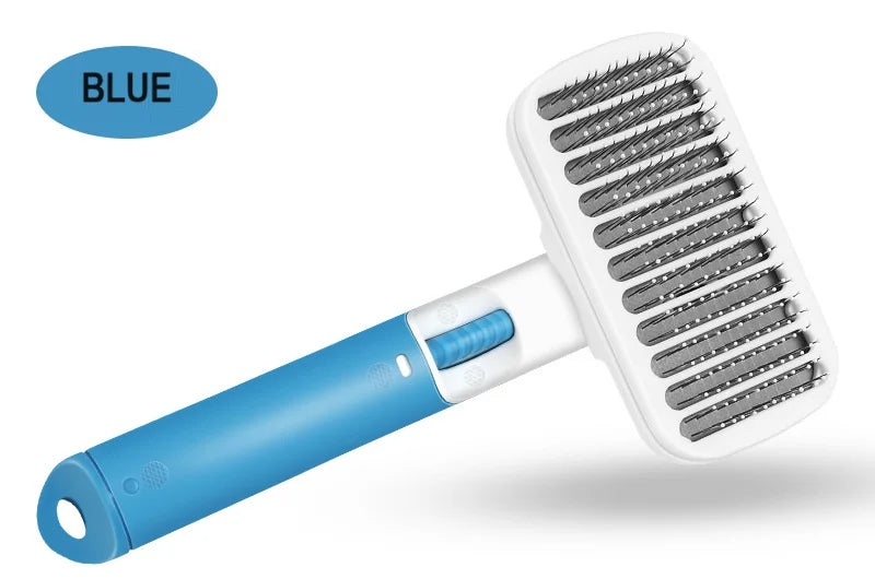 Self-Cleaning Pet Slicker Brush — Cat & Dog Hair Remover Grooming Comb