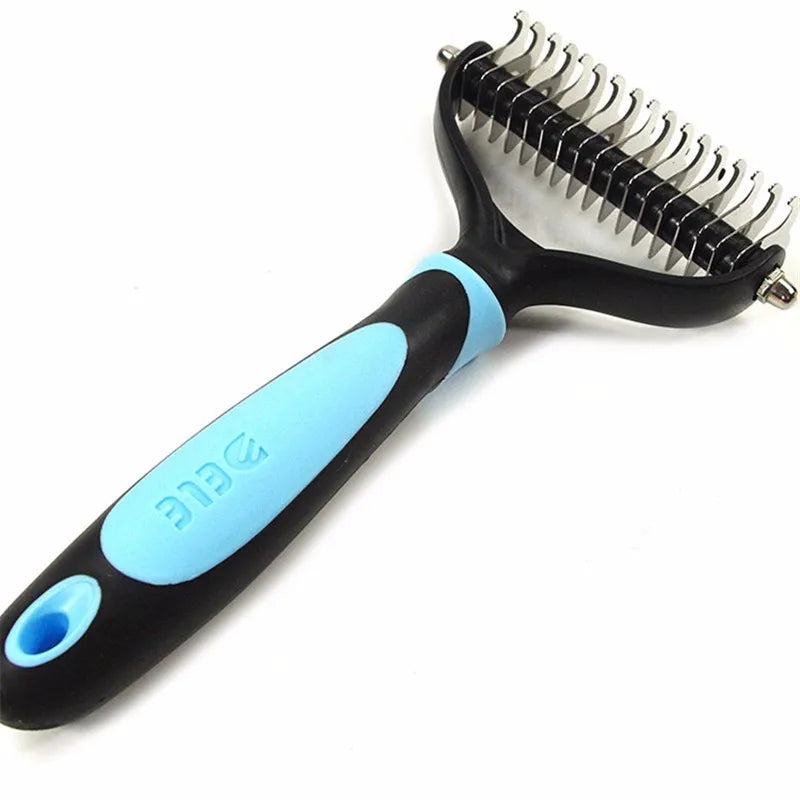 Dematting & Deshedding Undercoat Comb — 9+17 Stainless Steel Teeth