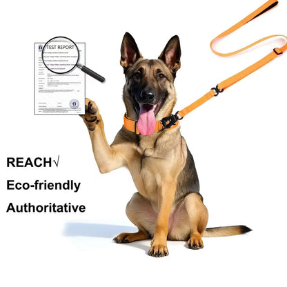 Tactical Waterproof Dog Leash — Stainless Steel Snap Hook, Reflective