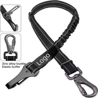 Tactical Dog Leash & Car Seat Belt – Heavy Duty Bungee Nylon with Quick-Release