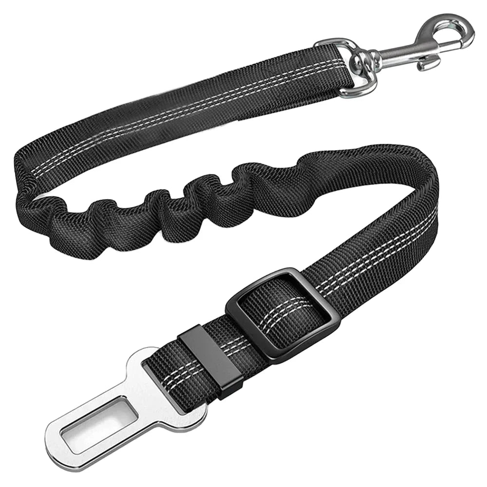 Dog Car Seat Belt – Adjustable Reflective Elastic Safety Harness for