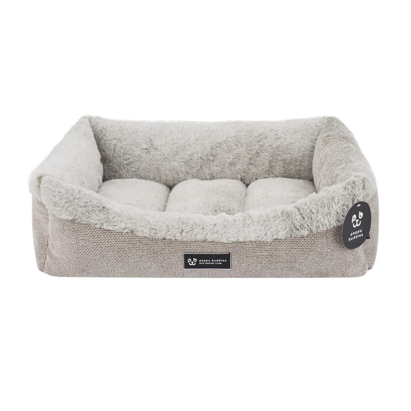 Premium Faux Rabbit Hair Pet Bed | Warm, Breathable & Washable