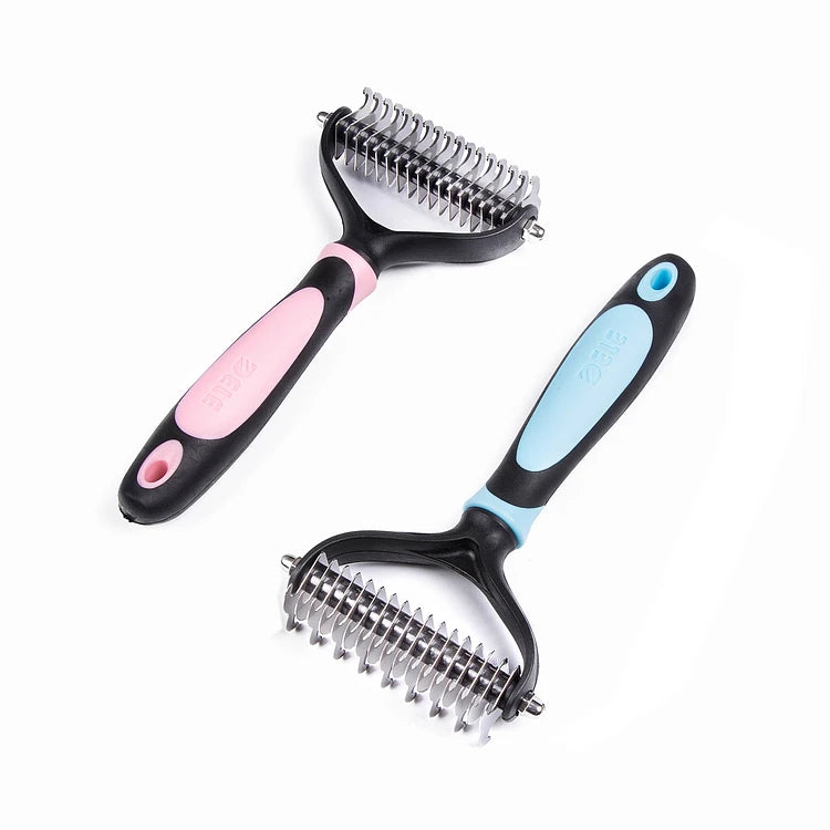 Dematting & Deshedding Undercoat Comb — Dog Cat Long Hair Detangler