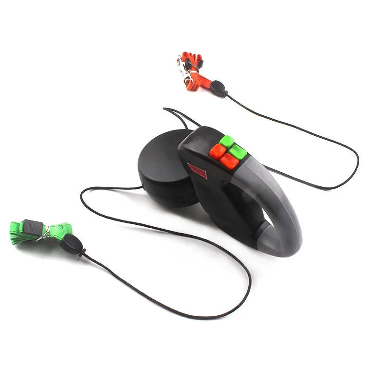 Retractable Double Dog Leash — Reflective, ABS+Nylon
