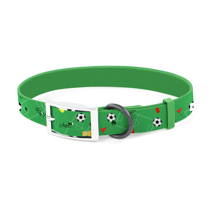 Coated Nylon Waterproof Dog Collar – Soccer Pattern, Odor-Resistant, Quick-Release Buckle
