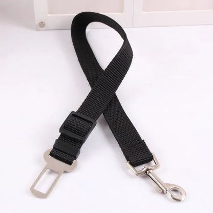 Adjustable Alloy Dog Car Seatbelt Leash — Vehicle Safety Lead, Size M, 13 Colors