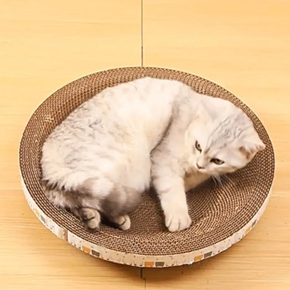 Bowl-Shaped Corrugated Cat Scratching Pad & Bed – Oval Cardboard Scratcher