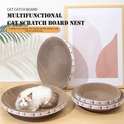 Bowl-Shaped Corrugated Cat Scratching Pad & Bed – Oval Cardboard Scratcher