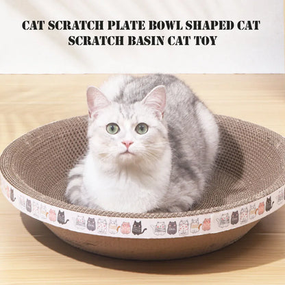 Bowl-Shaped Corrugated Cat Scratching Pad & Bed – Oval Cardboard Scratcher