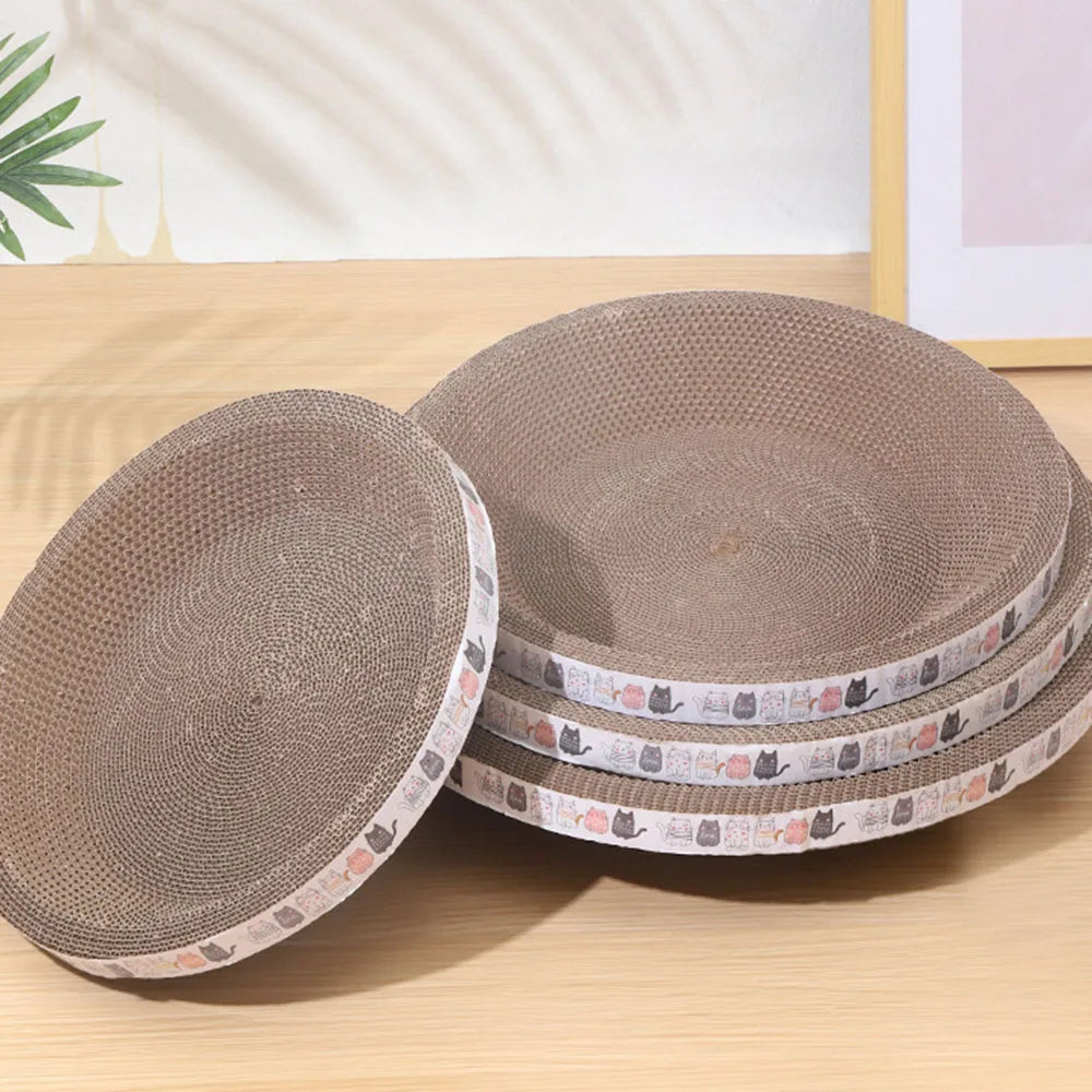 Bowl-Shaped Corrugated Cat Scratching Pad & Bed – Oval Cardboard Scratcher