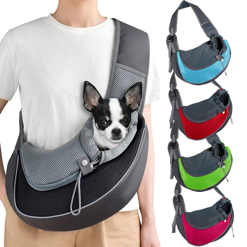 Mesh Sling Pet Carrier Bag – Breathable Single-Shoulder Crossbody Tote for Cats & Small Dogs, S/L