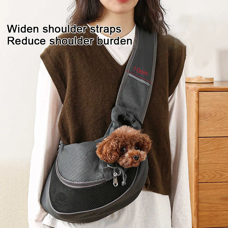 Mesh Sling Pet Carrier Bag – Breathable Single-Shoulder Crossbody Tote for Cats & Small Dogs, S/L