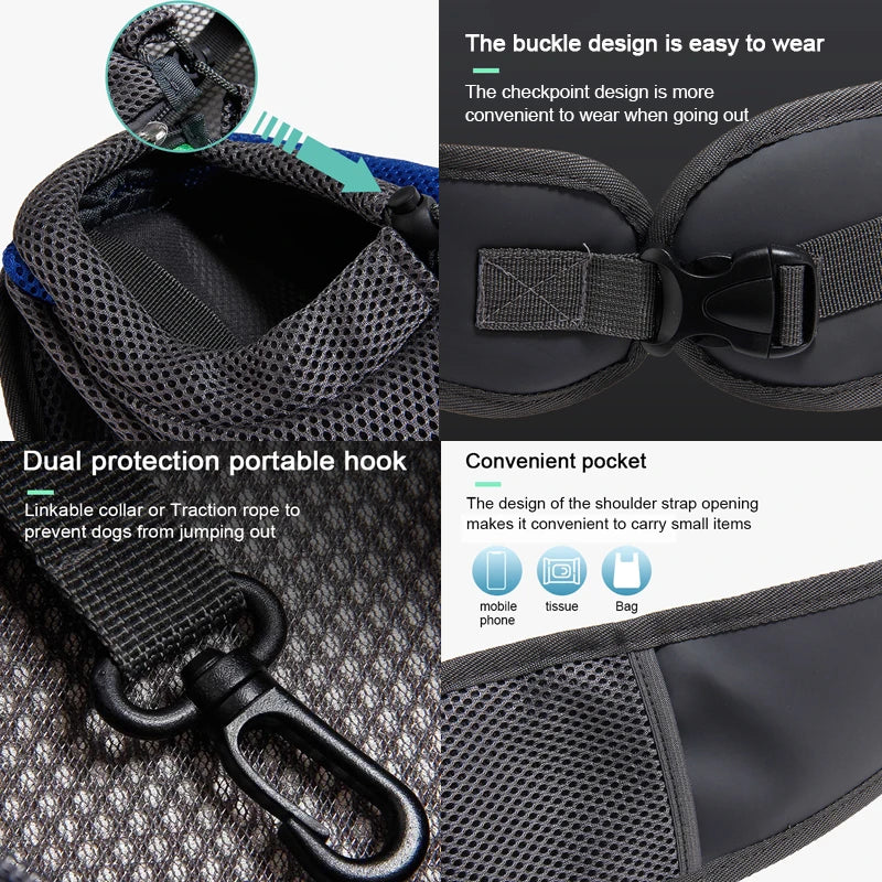 Mesh Sling Pet Carrier Bag – Breathable Single-Shoulder Crossbody Tote for Cats & Small Dogs, S/L