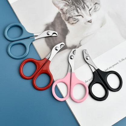 Pet Nail Clippers for Cats & Dogs – Stainless Steel Claw Trimmer with Non-Slip Handle, Small Animal Grooming Scissors