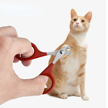Pet Nail Clippers for Cats & Dogs – Stainless Steel Claw Trimmer with Non-Slip Handle, Small Animal Grooming Scissors