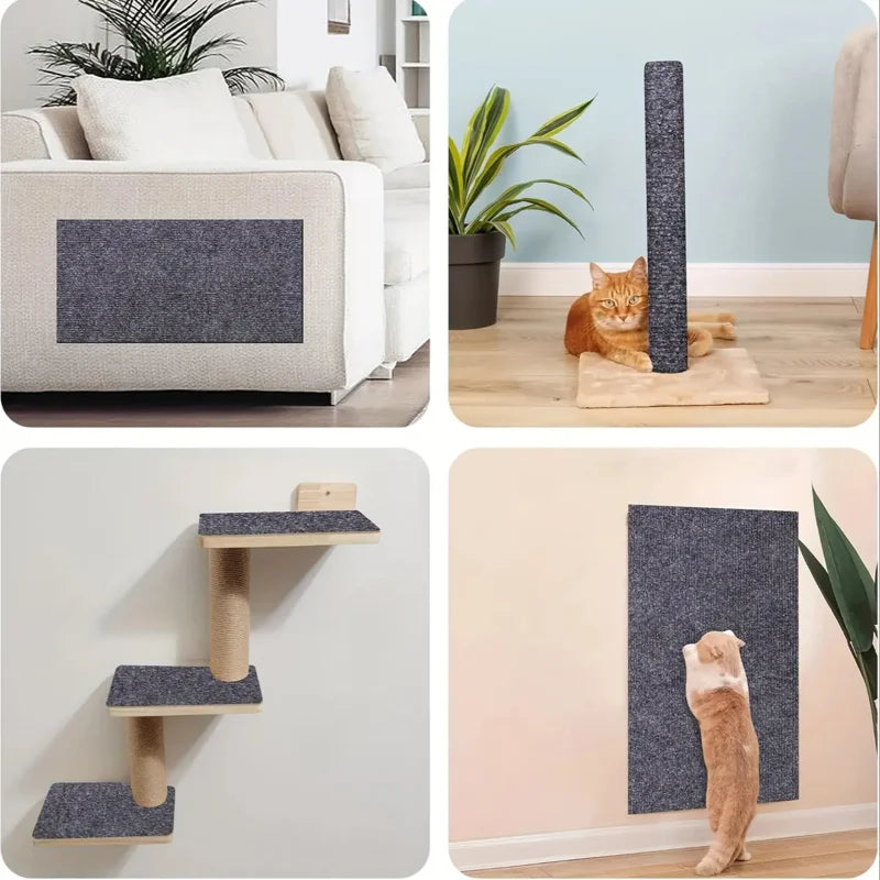 Trimmable Self-Adhesive Cat Scratch Furniture Protector – Sofa, Door & Cat Tree Guard Tape, 15.75x78.74in