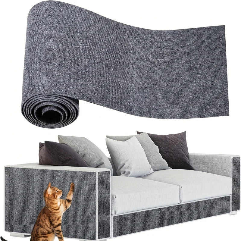 Trimmable Self-Adhesive Cat Scratch Furniture Protector – Sofa, Door & Cat Tree Guard Tape, 15.75x78.74in
