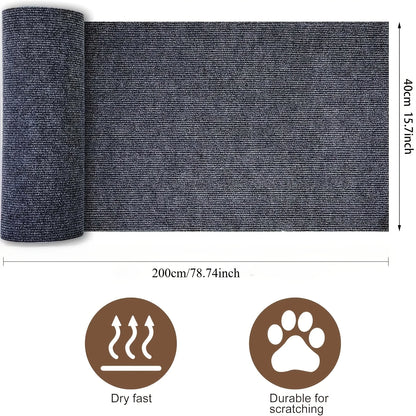 Trimmable Self-Adhesive Cat Scratch Furniture Protector – Sofa, Door & Cat Tree Guard Tape, 15.75x78.74in