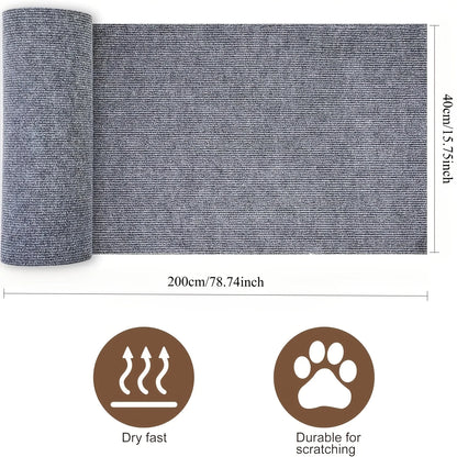 Trimmable Self-Adhesive Cat Scratch Furniture Protector – Sofa, Door & Cat Tree Guard Tape, 15.75x78.74in