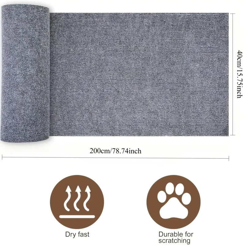 Trimmable Self-Adhesive Cat Scratch Furniture Protector – Sofa, Door & Cat Tree Guard Tape, 15.75x78.74in