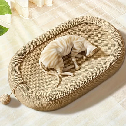 Sisal Cat Scratching Board & Bed – 60cm Multi-Functional Round Scratcher with Toy Ball Set