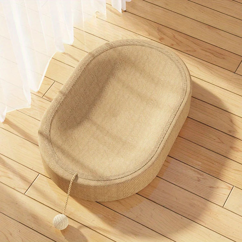 Sisal Cat Scratching Board & Bed – 60cm Multi-Functional Round Scratcher with Toy Ball Set