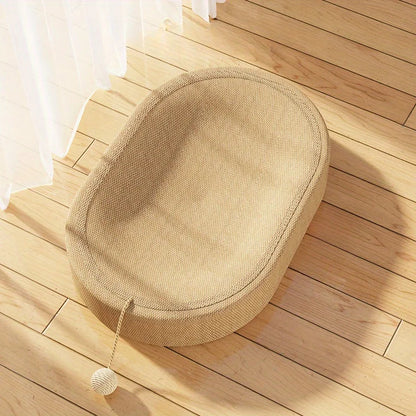 Sisal Cat Scratching Board & Bed – 60cm Multi-Functional Round Scratcher with Toy Ball Set