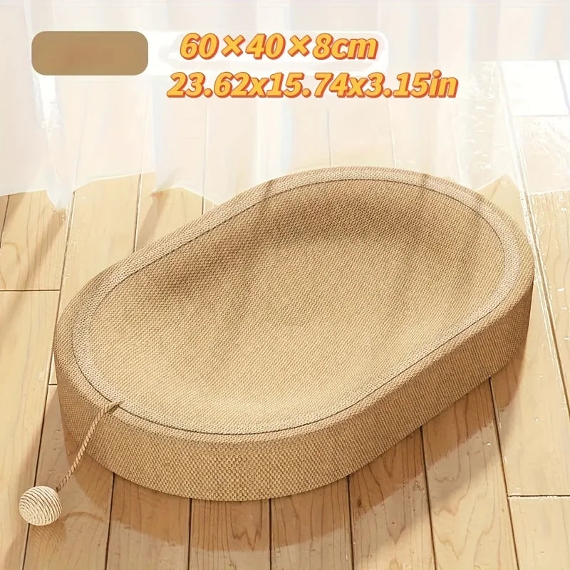 Sisal Cat Scratching Board & Bed – 60cm Multi-Functional Round Scratcher with Toy Ball Set